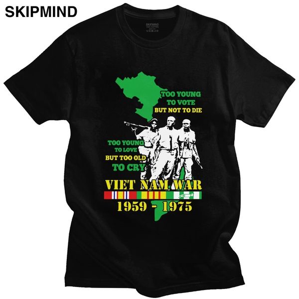 

veteran vietnam war pre shrunk too young to vote but not die round collar short sleeve fashion sport hooded sweatshirt hoodie t shirt