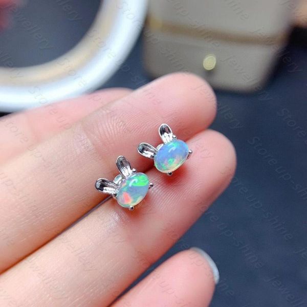 

natural opal earrings 925 silver women's earrings super shiny simple atmosphere, Golden;silver