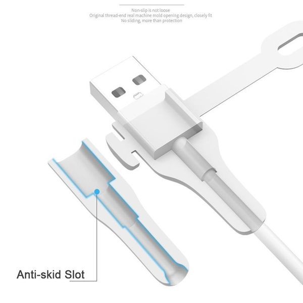 

1pc soft sile cover cable protector wire winder usb charger data line protective for iphone data line p qylequ