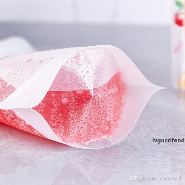 

bag 500ml fruit pattern plastic drink packaging beverage juice milk coffee, with handle and holes for straw lx0741k43p