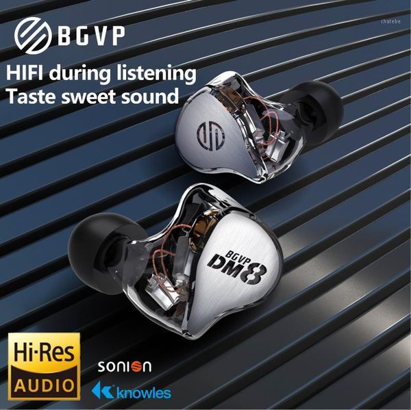 

bgvp dm8 knoweles sonion 8ba hifi headset in ear monitor music earphones with detachable mmcx cable bgvp dms dm7 dmg dm61