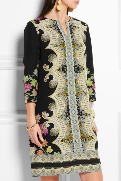 

fashion print women shift dress v-neck 3/4 sleeve dresses 0115104b1, Black;gray