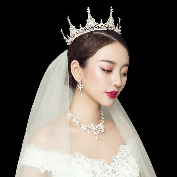 

girl 18-year-old headdress bridal crown wedding dress, Silver