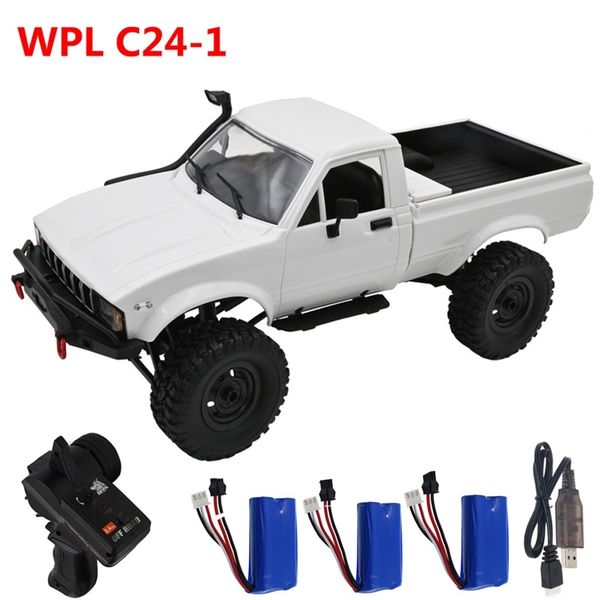 Carro elétrico / RC WPL C24 Atualização C24-1 1 16 Carro RC 4WD Controle de rádio Off-Road RTR KIT Rock Crawler Buggy elétrico Presente da máquina em movimento 220119 240314