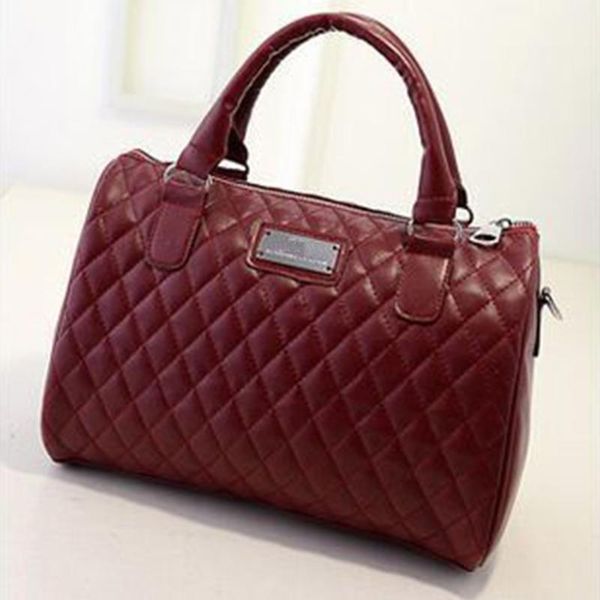 

fashion women rhomboids pattern bucket bag casual single-shoulder handbag