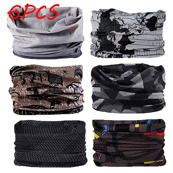 

6pcs magic scarf outdoor headwear bandana sport tube uv face mask workout hiking jan 13rd, Black