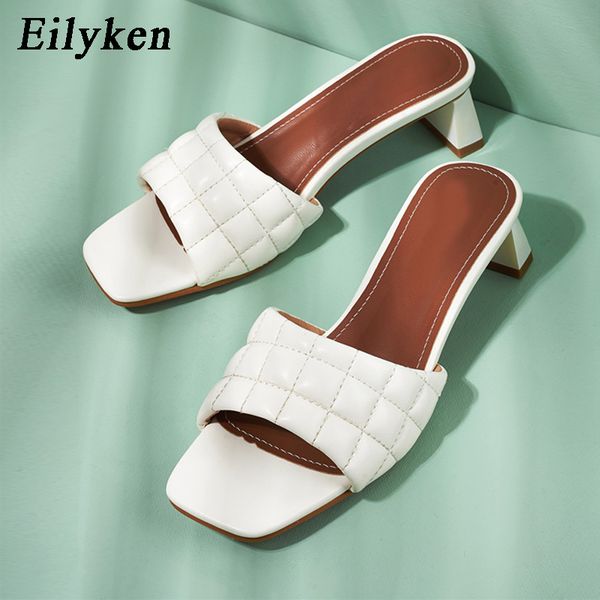 

eilyken 2020 summer women mules design slippers sandals square sole slides low heel 5cm women shoes summer woman size 42 43 x1020, Black