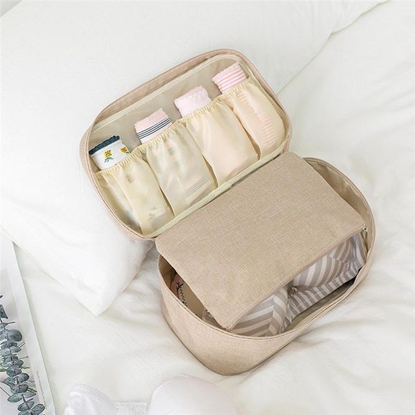 

storage bags portable multi-functional travel organizer cosmetic make-up bag luggage case bra underwear finishing pouch 1pc1