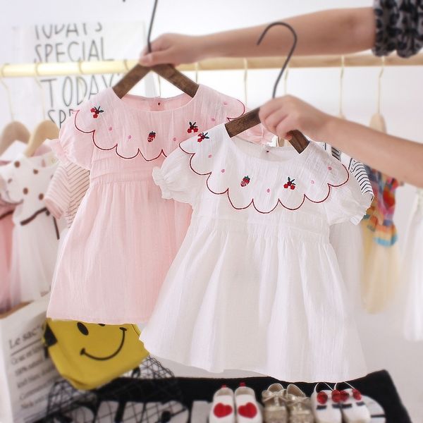 

9miln summer wavy princess children'schildren's collar summer princess girl's dress baby western style girl's children&#, Black;gray