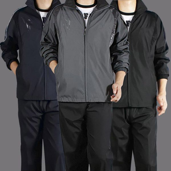 

2020 autumn men's casual tracksuit long sleeve full-zip running jogging sport sets gym outwear sportswear men, Gray