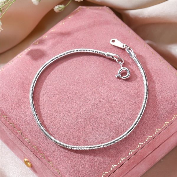 

south korea s925 sterling silver personalized round snake bone for bracelet braceletbracelet braceletwomen's fashion and simple lady&#0, Golden;silver