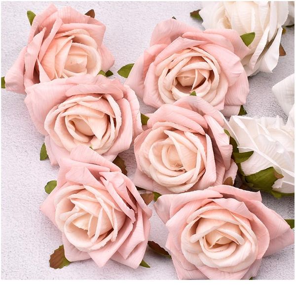 

30pcs 8cm artificial wild rose of silk flower heads for wedding decoration diy wreath gift box scrapbooking craft fake bbyytd