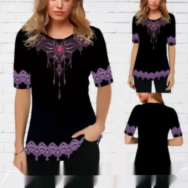 

2020 fashion gradient printing round neck t- casual 2020 fashion gradient printing round neck t- shirt casual t-shirt kij8h, White