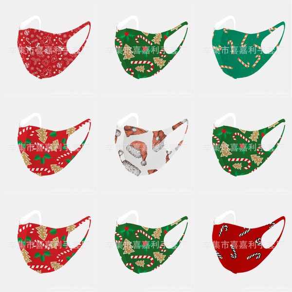 

organization personalized printedanddust christmas mask camouflage face christmas maskshousekeeping designer christmas mask 16sle t2i5936#71, Black