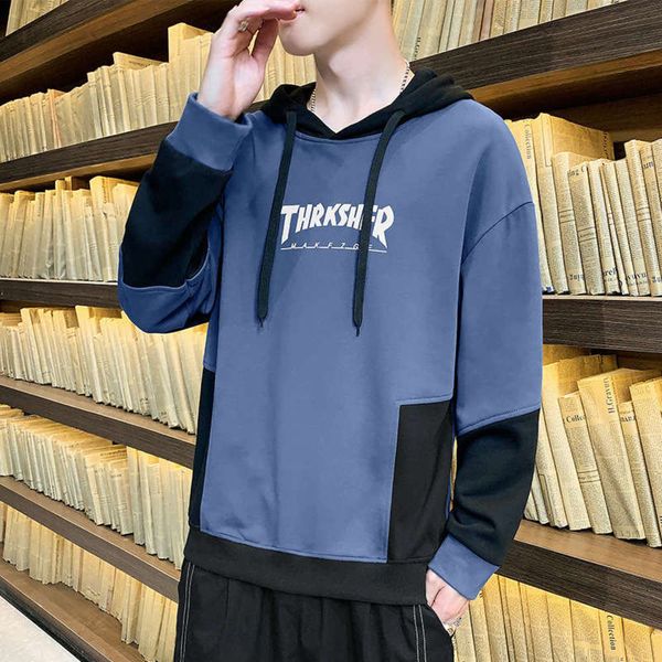 

versatile hooded sweater and men's loose 2020 autumn new sports korean trend casual outerwear, Gray