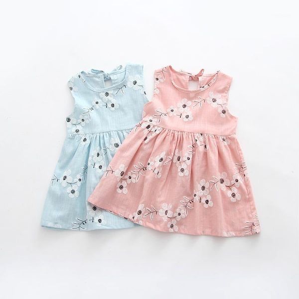 

girl's dresses 1-6y girls clothing summer girl dress children kids berry back v cotton vest clothes 20211, Red;yellow