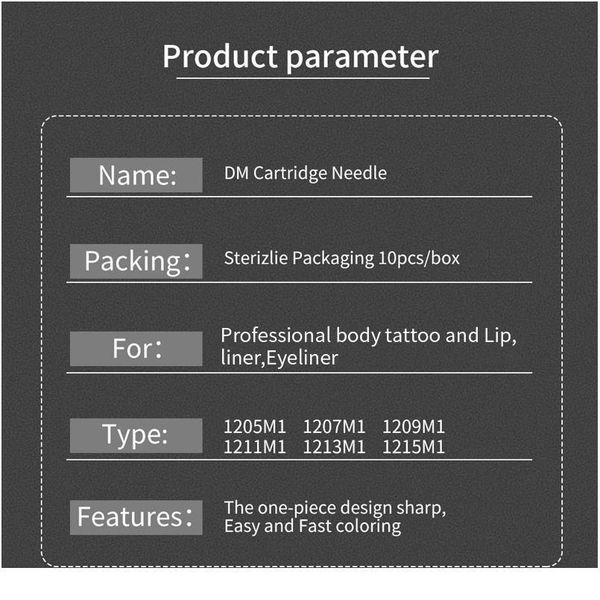 

10pcs 0.35mm tattoo needles disposable sterilized safety magnum needle cartridge tattoo needle for tattoo qylxcn
