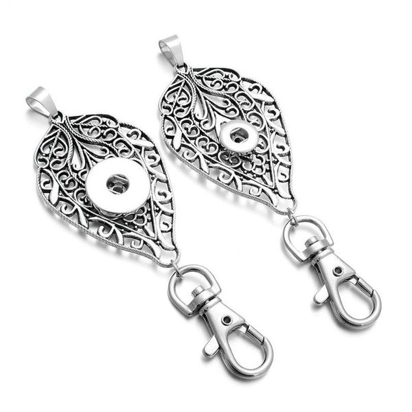 

new snap jewelry 12mm 18mm metal leaf snap button keychains keyring pendant layard for women gi jllowm