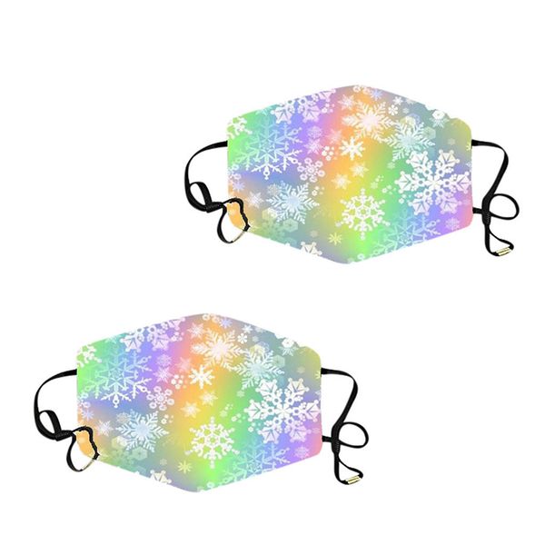 

adults snowflower printed 20212pcs face christmas mask windbreak seamless outdoor riding quick-drying xmas party masks