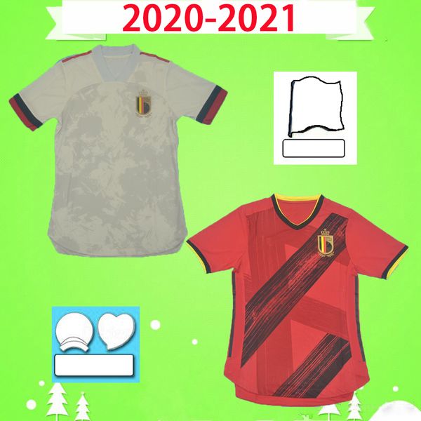 

player version 2020 2021 belgium soccer jerseys 20 21 white red home away e.hazard r. lukaku de bruyne kompany football shirts, Black;yellow