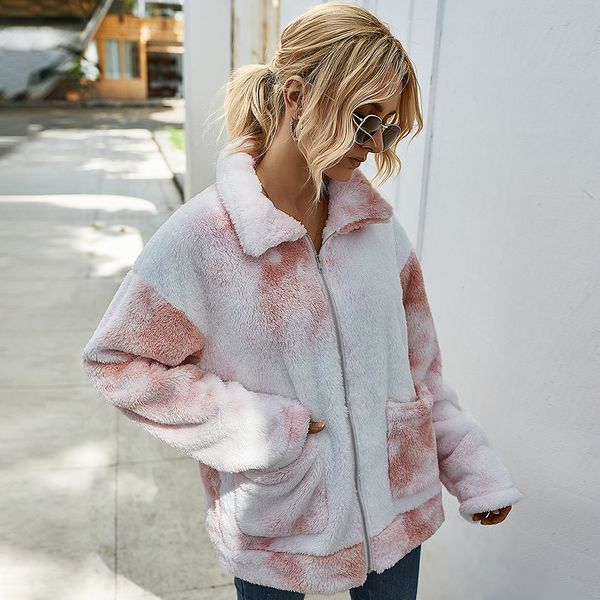 

women jacket winter fashion tie-dyed thick warm jackets european and american style womens outwear windbreaker 6 colors size s-xl, Black;brown