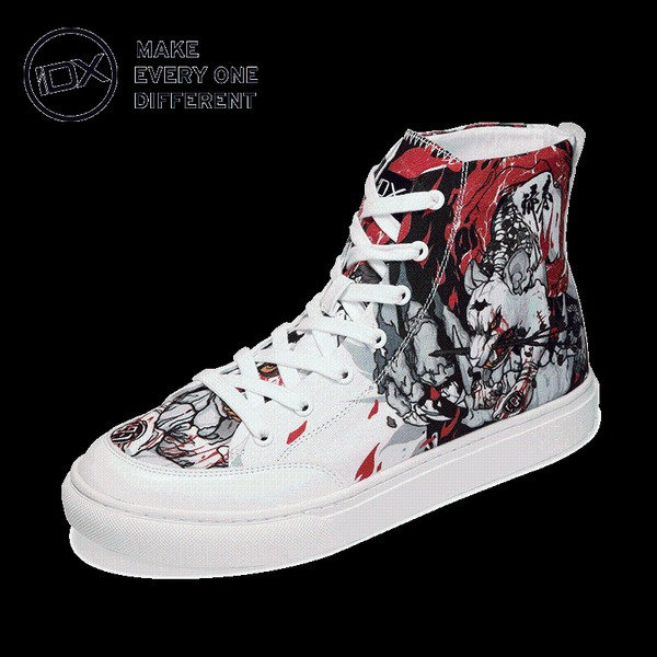 

idx welcome fashion graffiti street chinese culture canvas shoes man, Black