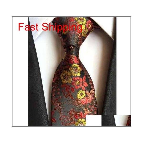 

factory 7 styles navy blue floral flowers jacquard classic men neck ties 100% silk wedding party gravatas qylcfu bde_home, Black;gray