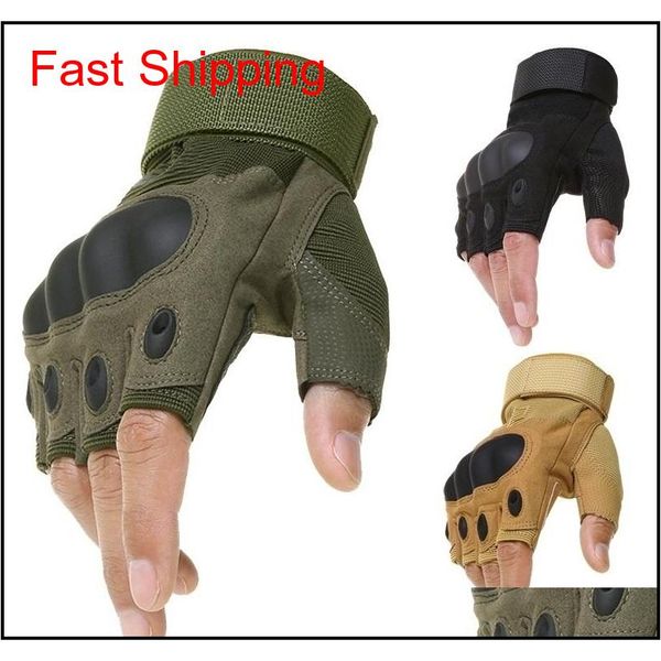 

sport outdoors tactical army airsoft shooting bicycle combat fingerless paintball hard carbon knuckle half finger cycling gloves jpfxm, Black;green