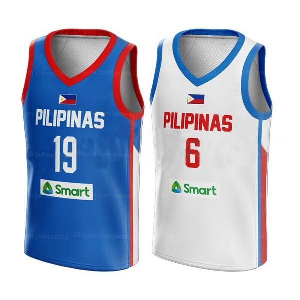 

custom japan tokyo jordan clarkson #6 team philippines basketball jersey printed blue white shirt size s-4xl any name and number jerseys, Black;red