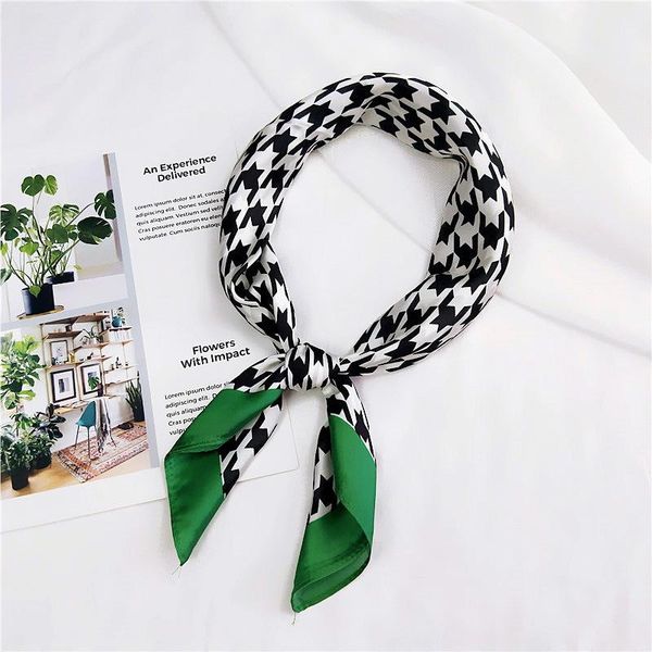 

7070cm new foulard women's silk scarf fashion printed bandana lady neckerchife square scarves soft bags shawl jllwqi carshop2006, Blue;gray