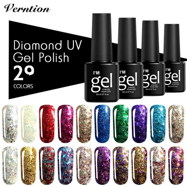 

nail polish 20 colors rose gold glitter sequins art varnish color diy 3.5ml