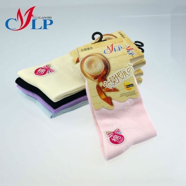 

bsn24 packaging independent color pure women's double needle zhuji medium cotton cotton socks tube colorful socks thin dbjk4, Black