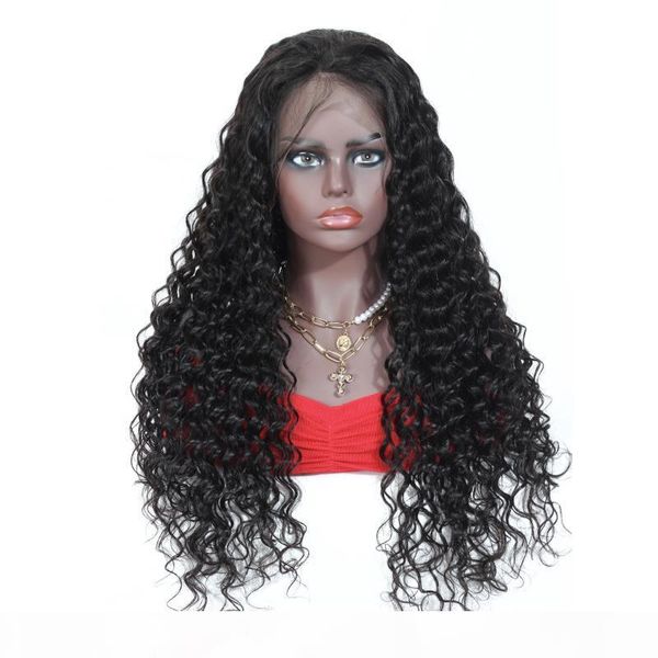

4x4 lace closure human hair wigs remy brazilian kinky curly human hair pre plucked with baby for black women 150 density, Black;brown