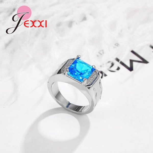 

new sale 925 sterling silver men/women blue dazzling cz finger rings for women engagement jewelrly, Golden;silver