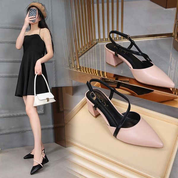 

dress shoes heels slingback pumps women sandals pointed toe woman evening party ladies and lu171, Black