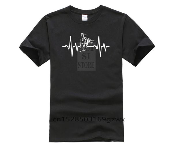 

fashion 100% cotton horse heartbeat horseback riding lover cute men s t fashion mens short sleeve hoodie designers t shirts sweatshirt