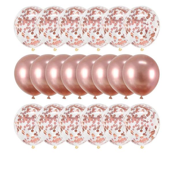 

party decoration 20pcs 12inch rose gold balloons metallic confetti set wedding birthday ballon baby shower anniversary globals