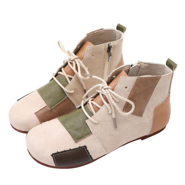 

women retro boots female round head single students retro flat boots 2020 new winter women's shoes, Black