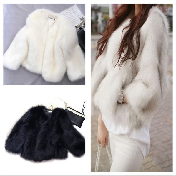 

fashion korean winter fur women's wear, high-quality luxury like fur plus size o-neck long sleeve warm plush coat1, Black