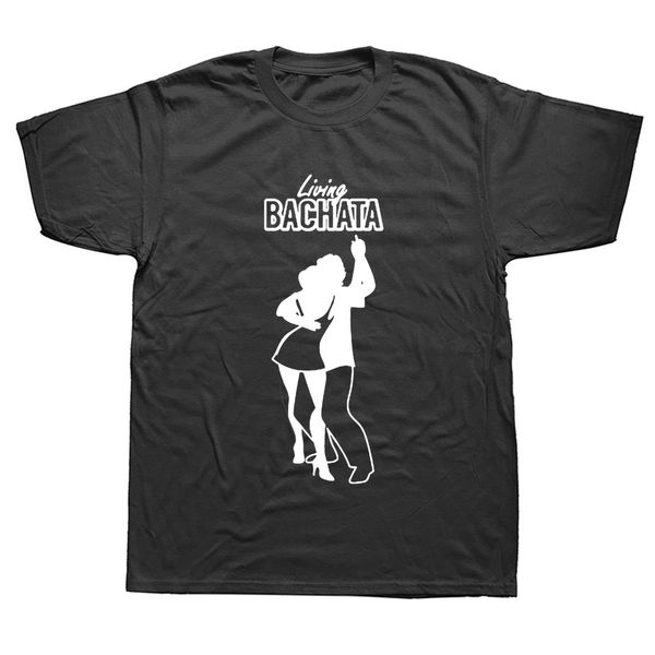

novelty living bachata t-shirt mens short sleeves oversized streetwear hip hop printed t shirts tees, White;black