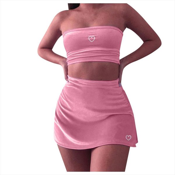 

2 piece set women summer clothes for women sleeveless casual crop shirt skirt two piece outfit casual womens sets, Gray