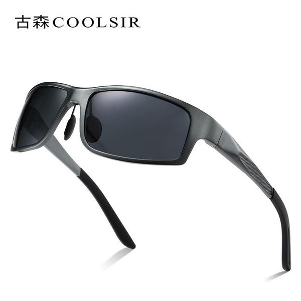 

men's anti-ultraviolet aluminum-magnesium square polarized sunglasses fashion 6541 erllp, White;black