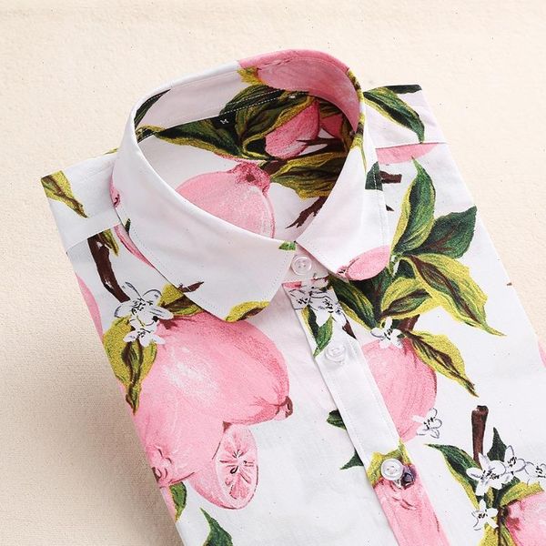 

women cotton shirts fashion vintage blouses 5xl plus size shirt print blusas floral women blouse long sleeve female top, White