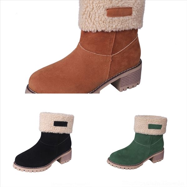 

l2h classic combat winter boots suede ankle snow boots female warm fur plush women boot woman discount insole mujer quality botas high, Black