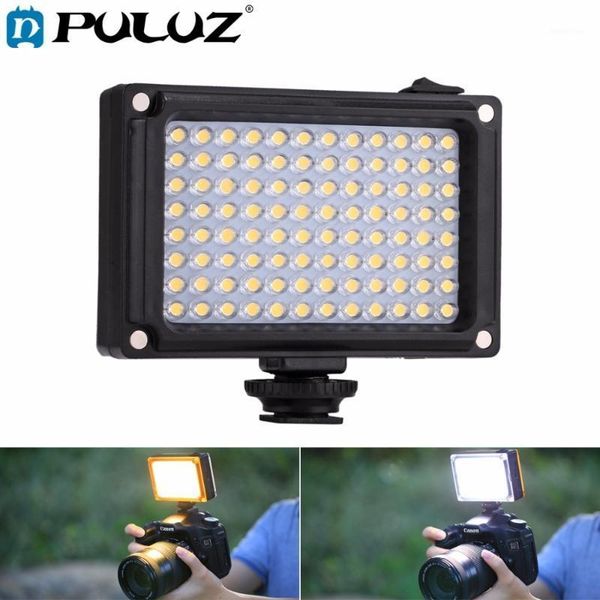 

flashes puluz 96 leds pography video & po studio light with white orange magnet filters panel for ,,dslr cameras1
