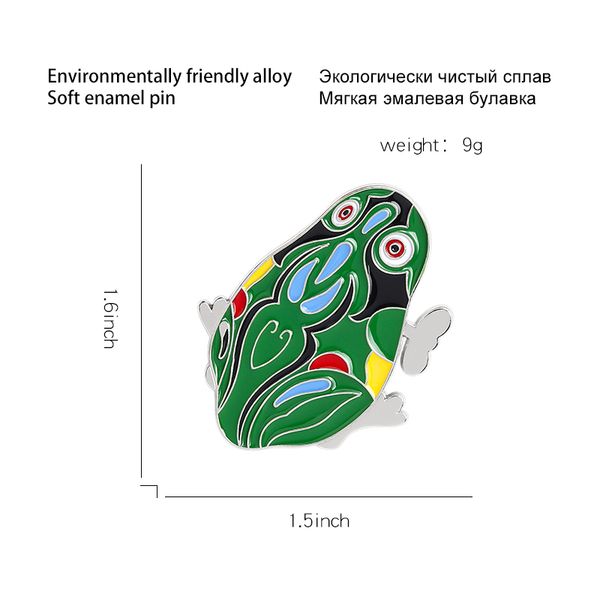 

chinese childhood toys enamel lapel pins clockwork frog brooches badges fashion animal pins gifts for friends jewelry, Gray