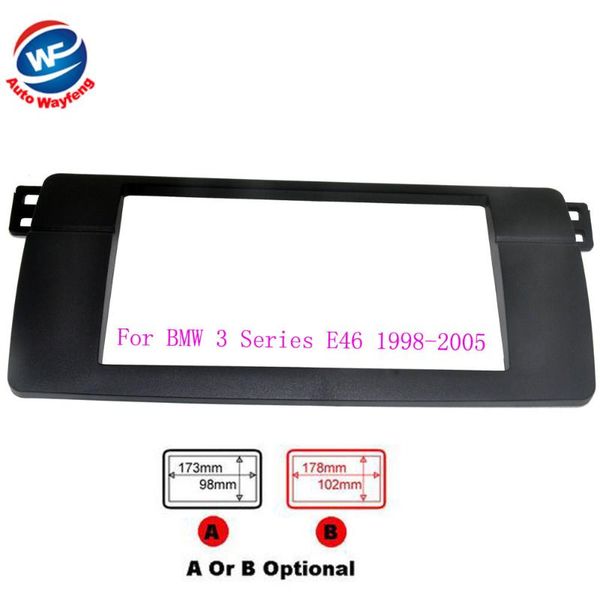 

double 2 din fascia for 3 series e46 1998-2005 radio dvd stereo panel dash mount trim kit surround frame plate car