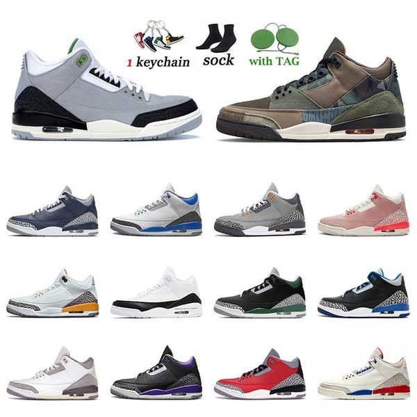 

2022 mens womens jumpman 3s jumpman basketball shoes 3 patch work chlorophyll pine green rust pink a ma maniere cool grey unc black cement d