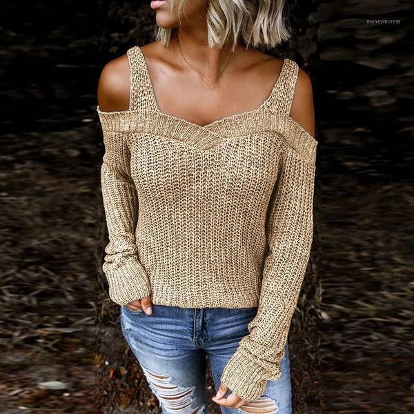 

women's knits & tees fashion hollow square neck sweater woman korean long sleeve loose knit ladies slim solid pullovers streetwear1, White