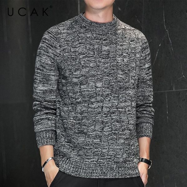 

ucak brand thick needle thickened wool sweater male clothes autumn winter streetwear pullover pull homme u1017, White;black